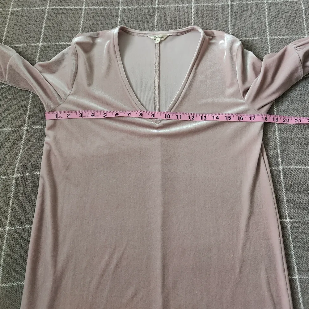 Madewell Velvet Balloon-Sleeve Dress Lilac Purple - Image 3