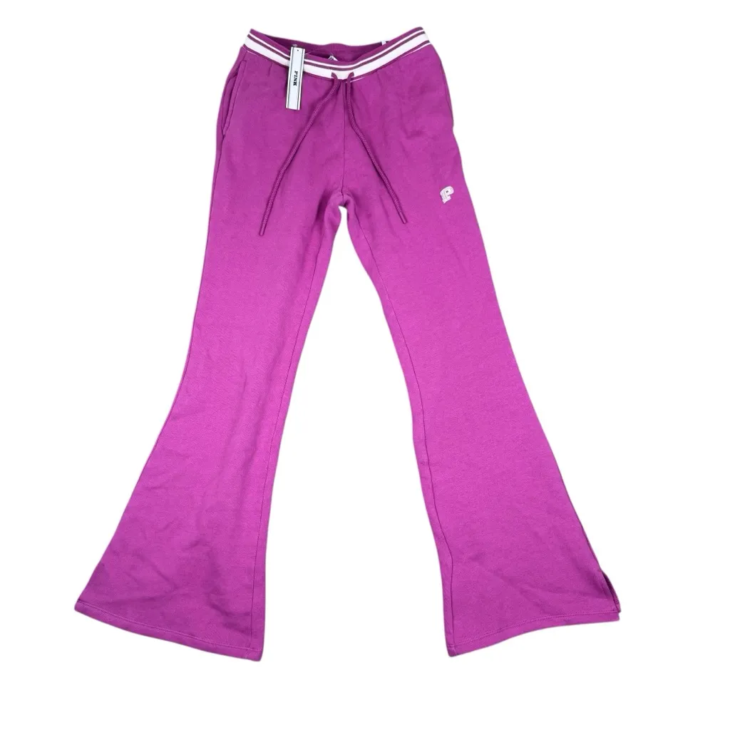 NWT PINK Victoria's Secret Ivy Fleece Flare Split Hem Classic Fit Sweatpants S - Image 2