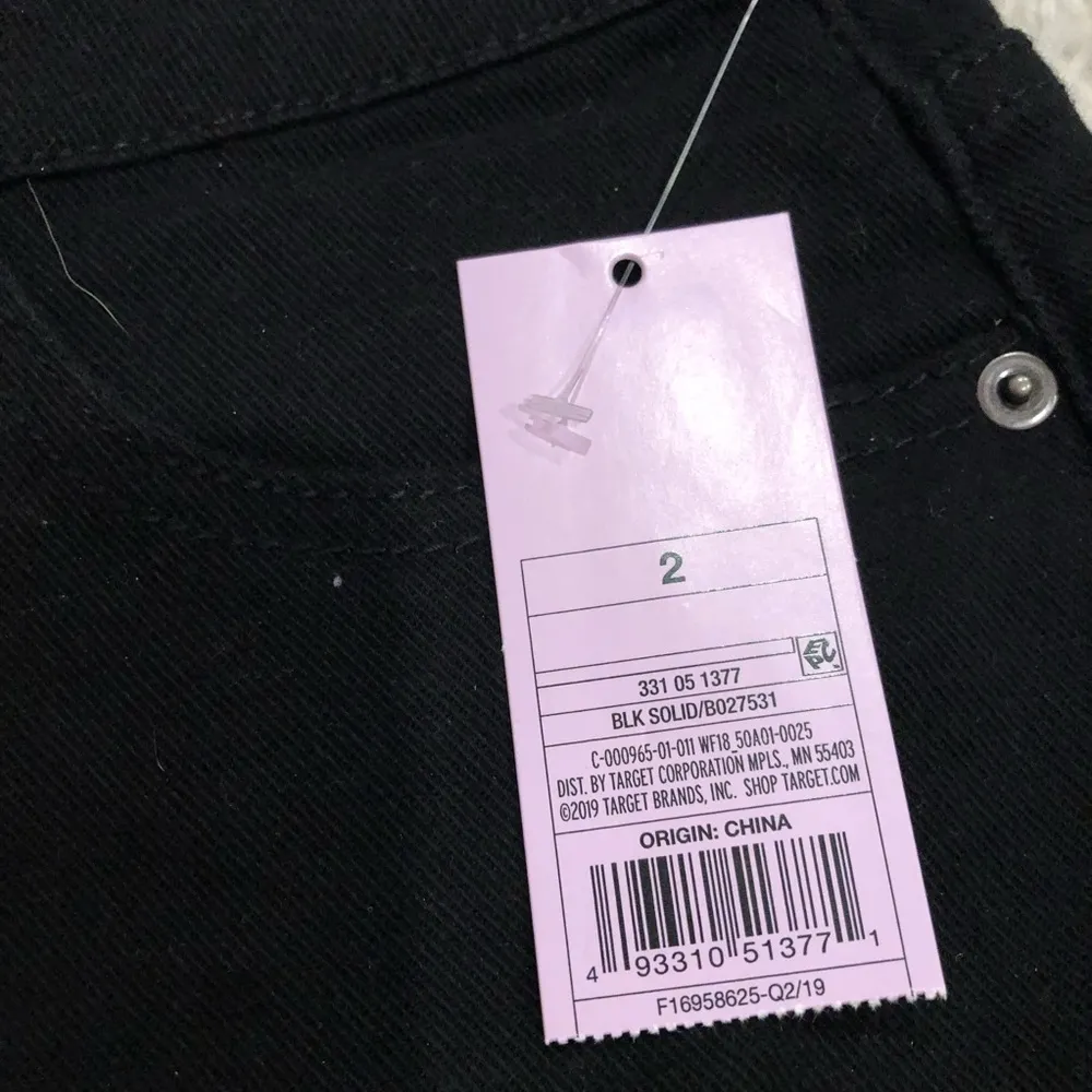 Wild Fable Bermuda Jean Shorts Cotton‎ Stretch Raw Edge High Rise Black size 2 - Image 4