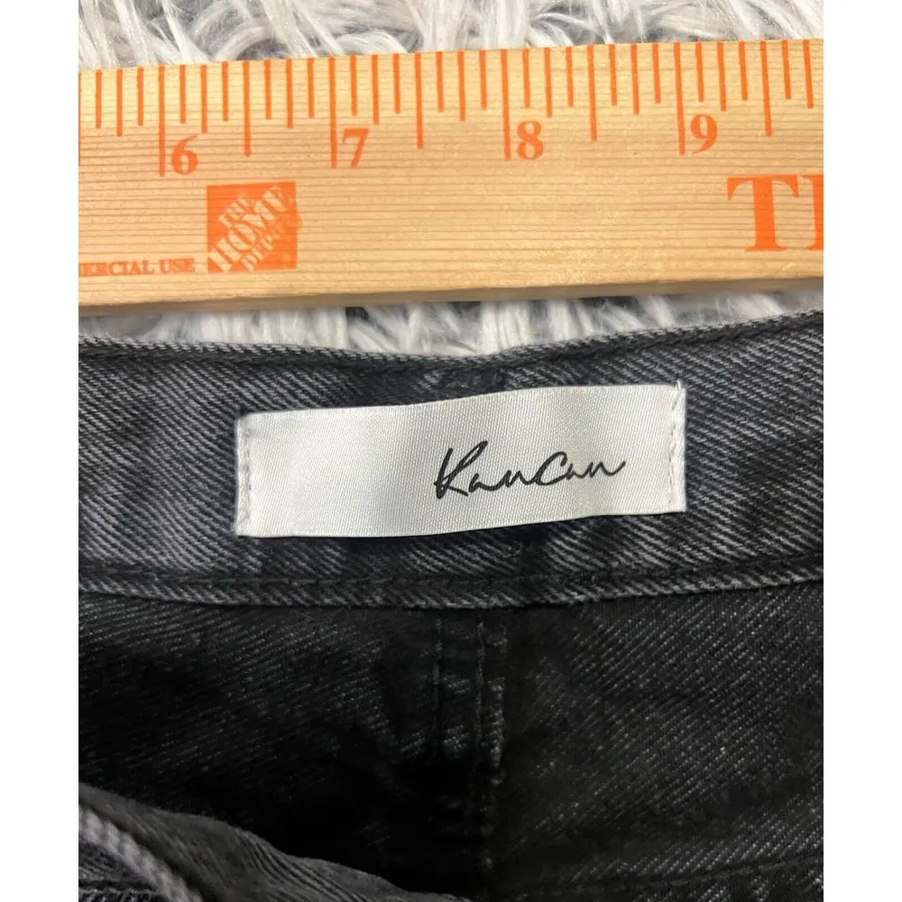 KanCan Dixon‎ Ultra High Rise 90's Boyfriend Jeans Size 11/29 Black Distressed - Image 3