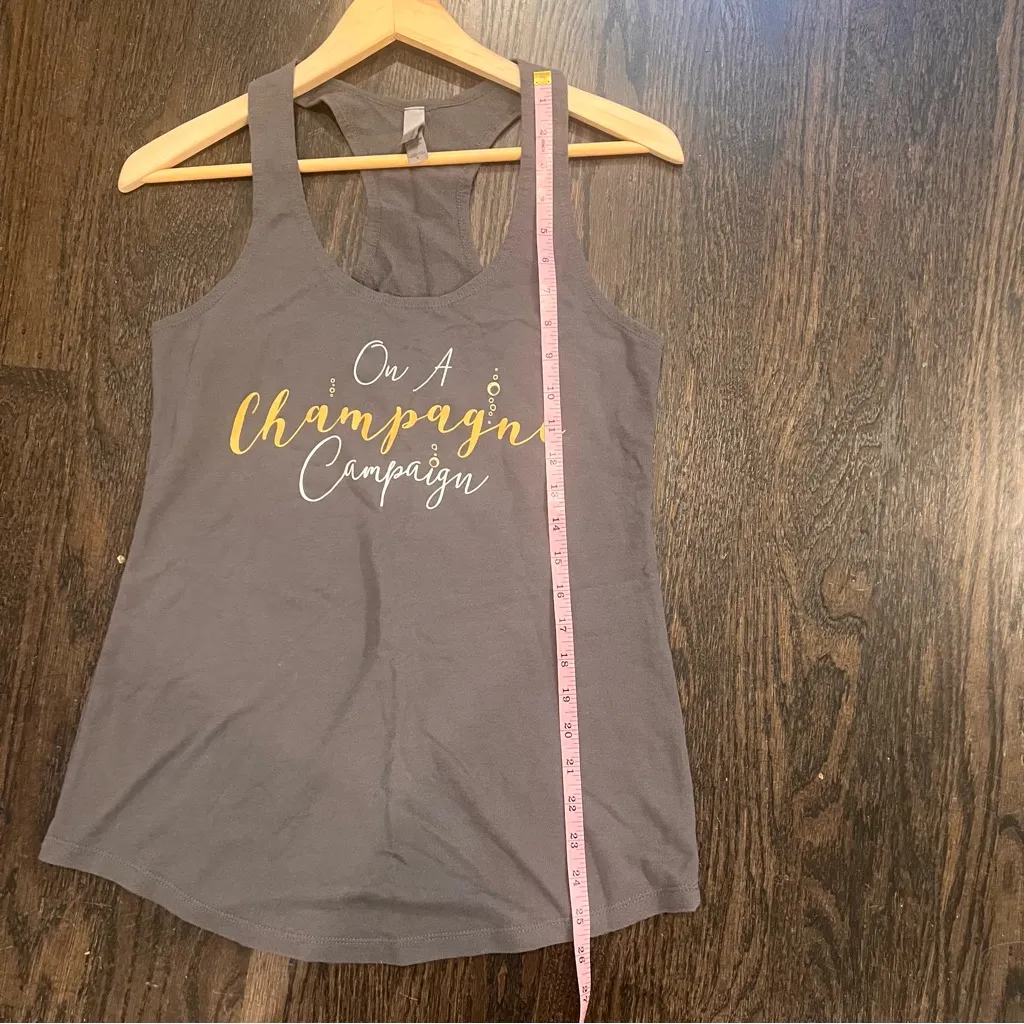 Next Level Apparel Charcoal Tank Top with Gold Script - Image 3