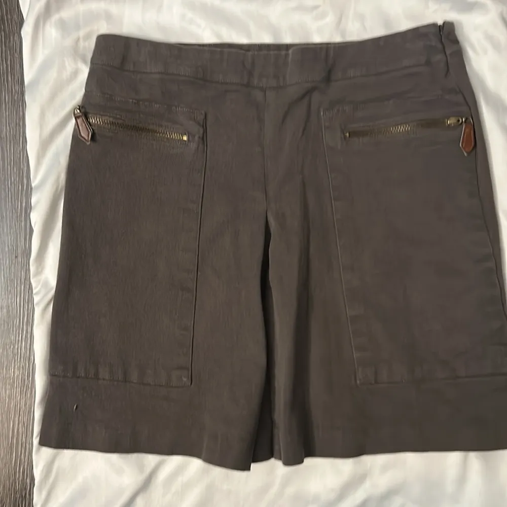 Basic Front Pleat High Waist Mini Skirt Size S Army - Image 2