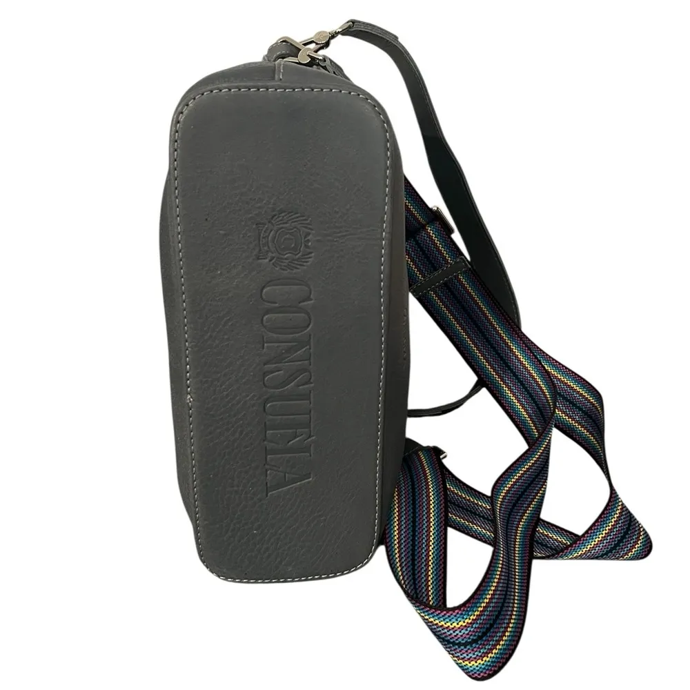 NWT Consuela Keanu Wedge Hobo Crossbody Shoulder Gray Pebbled Leather Bag Purse - Image 5