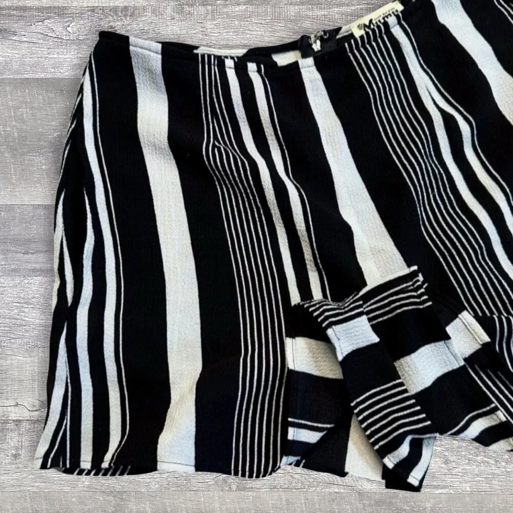 Sawyer Short Women S Black White Striped Crepe High Rise Flowy - Image 2