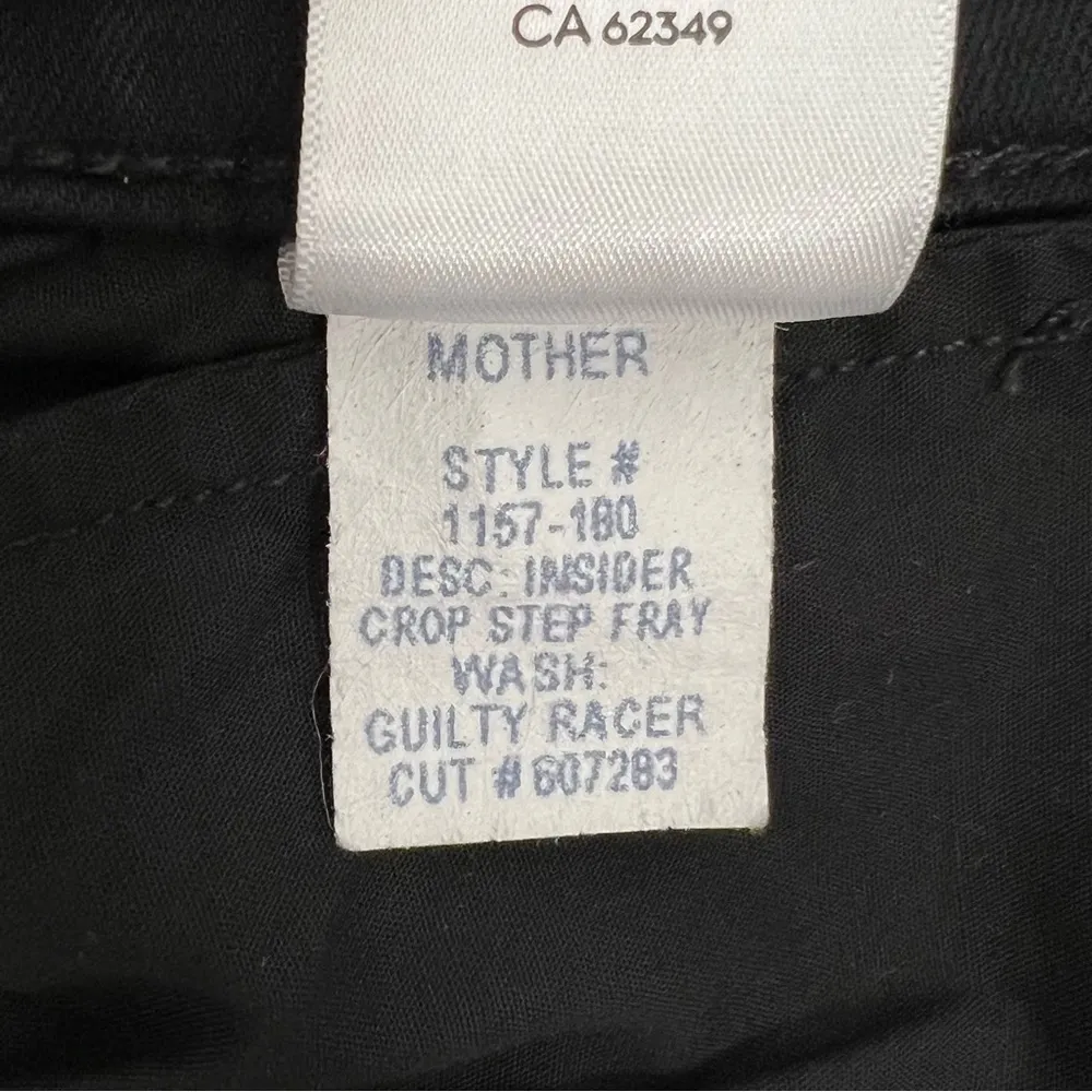 Mother Insider Crop Step Fray Guilty Racer Stripe Skinny Ankle Jeans Black 25 - Image 11