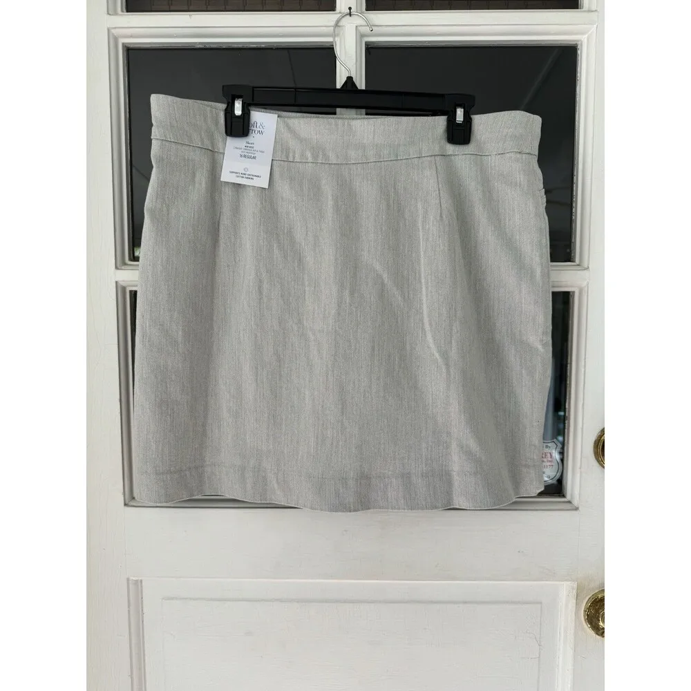 Croft & Barrow Skort Stretch The Effortless Mid Rise Size 16 Heather Smoke New - Image 2