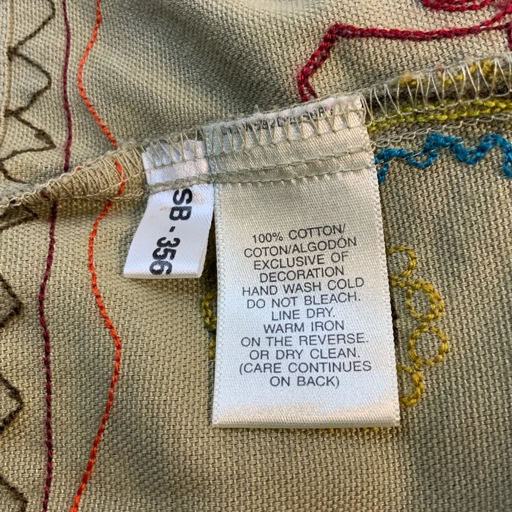 Women’s Susan Bristol Embroidered Floral Denim Jacket Brown Tan Size Small - Image 9