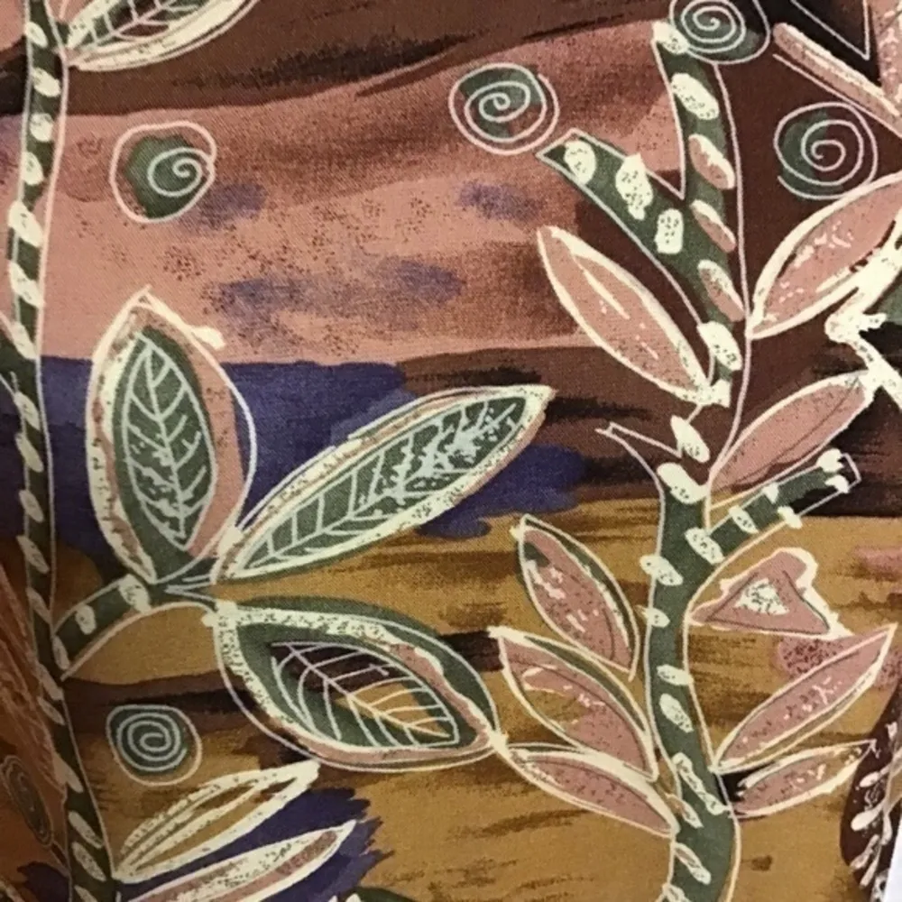 Vintage 80s funky artistic autumn fall leaves tunic Size M - Image 4