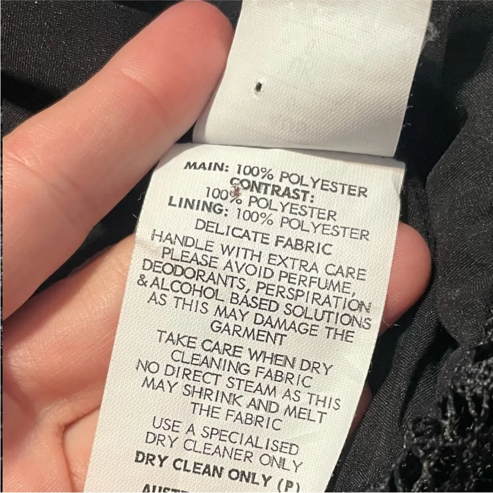 Nicholas Picot Trimmed Fluted Lace Midi Dress Black Size 2 - Image 6