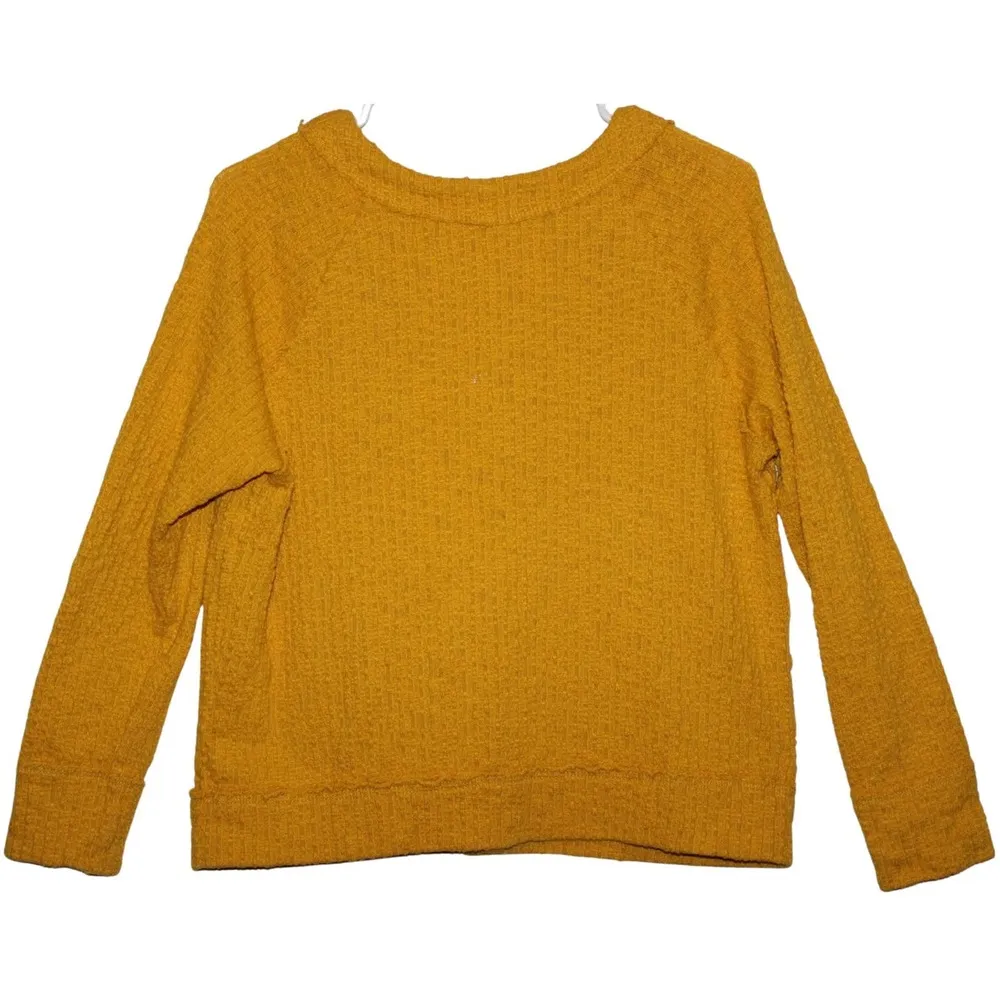 Women's Vince Camuto Yellow Cotton Long Sleeve V-Neck Cardigan Sweater Size M - Image 2