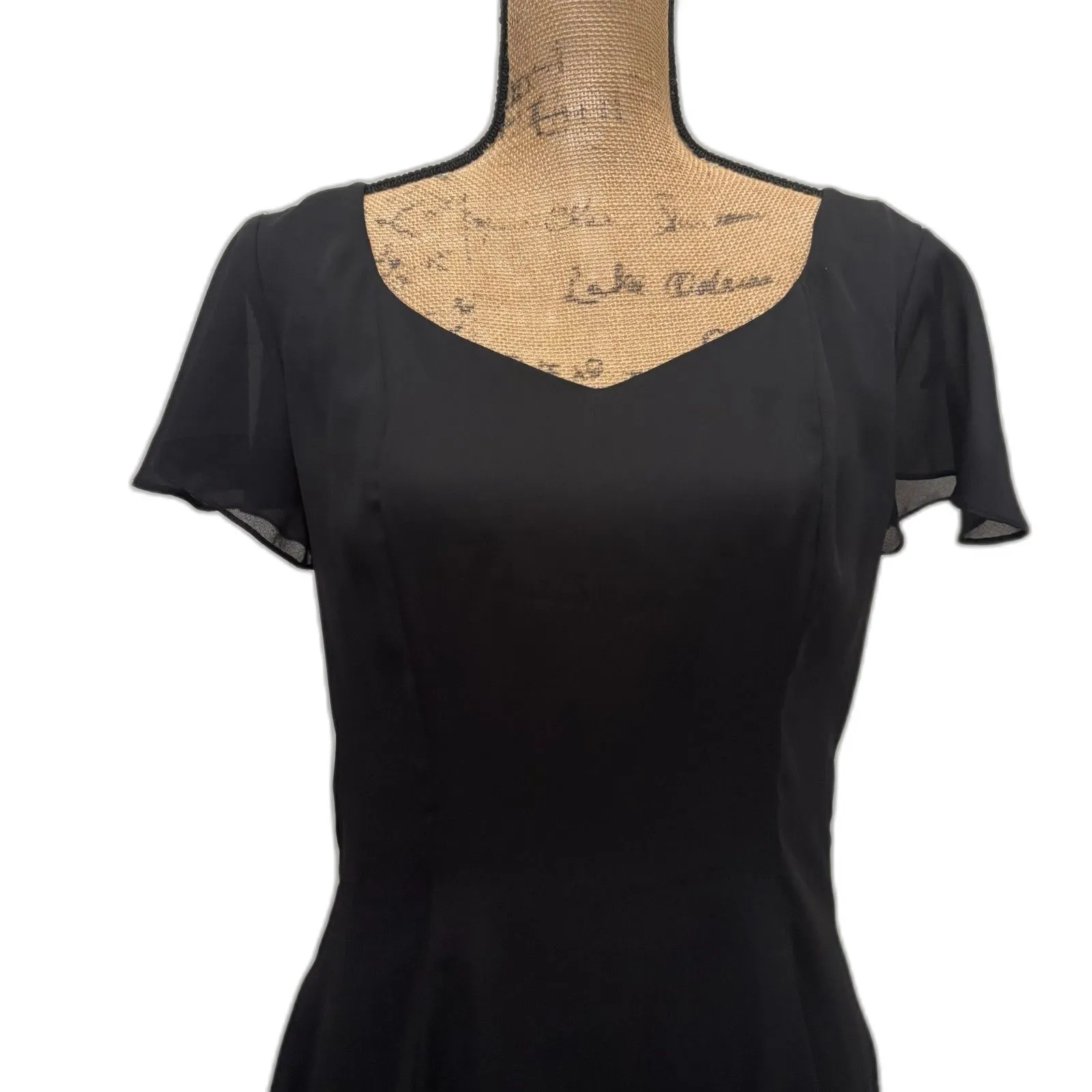 Vintage 90s Onyx Nite Little Black Dress Mini Fit & Flare‎ Classic Hoco Size 10 - Image 2