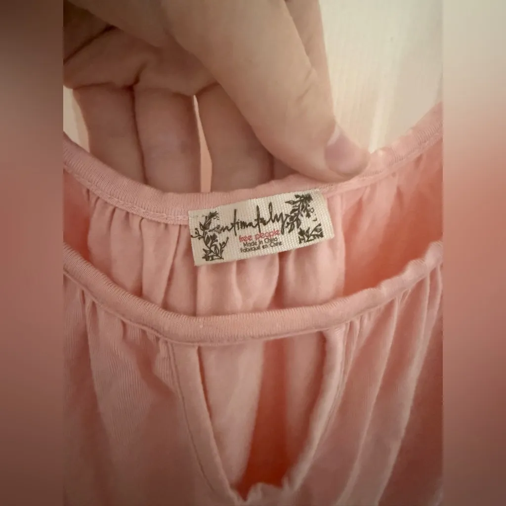 Free People Free to Be Blush Pink Cami Tank Swing Crop Tank Top Size Large - Image 5