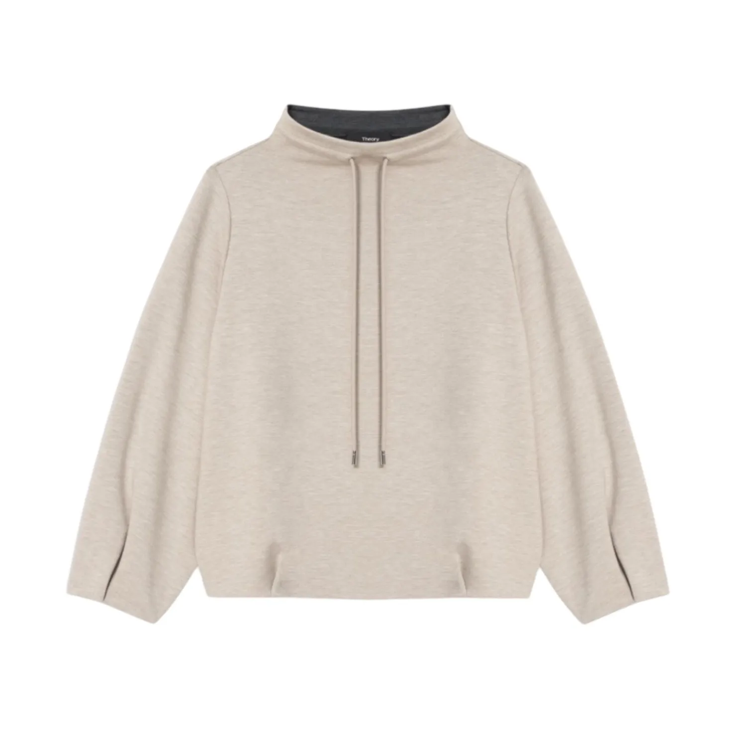 Theory Double Knit‎ Jersey Drawstring Funnel Neck Top Women's L Pullover Casual - Image 2