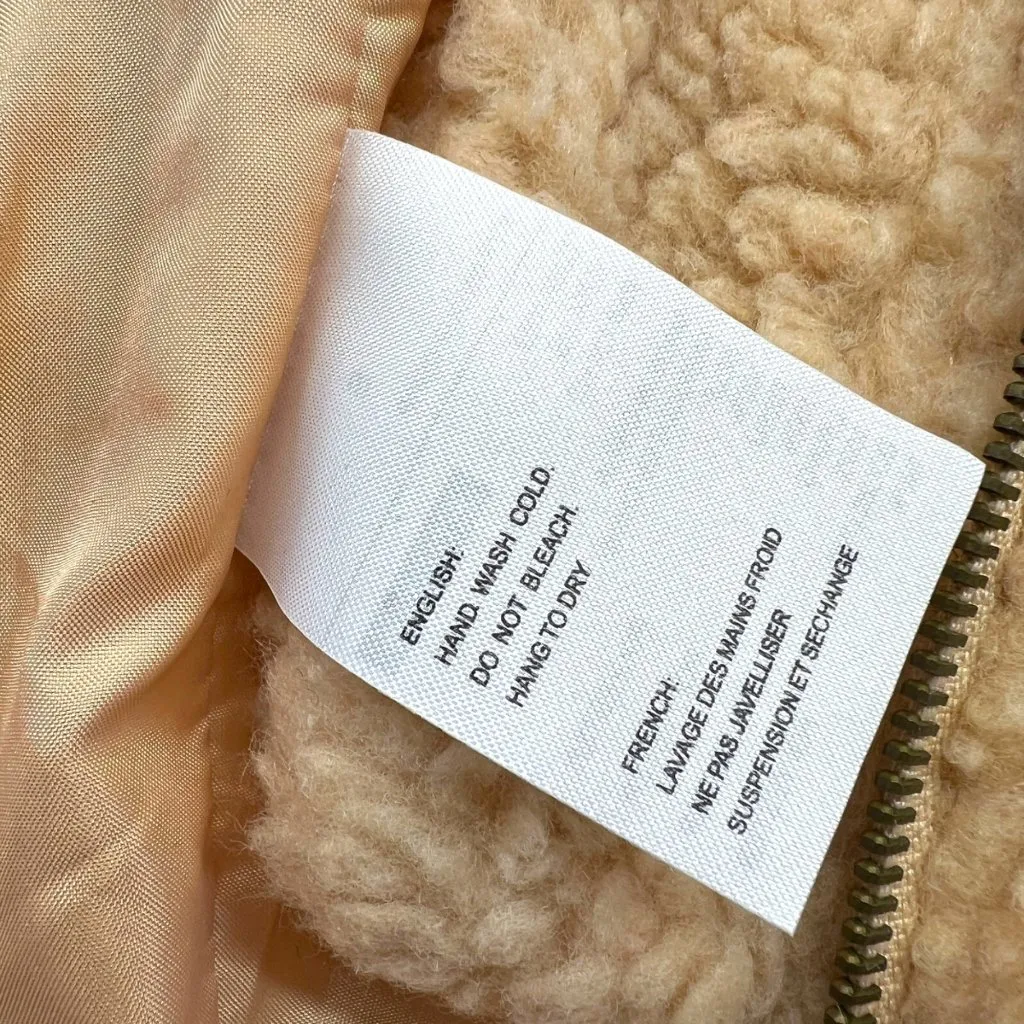 Elodie Sherpa Teddy Jacket Beige Size Small NWT - Image 12