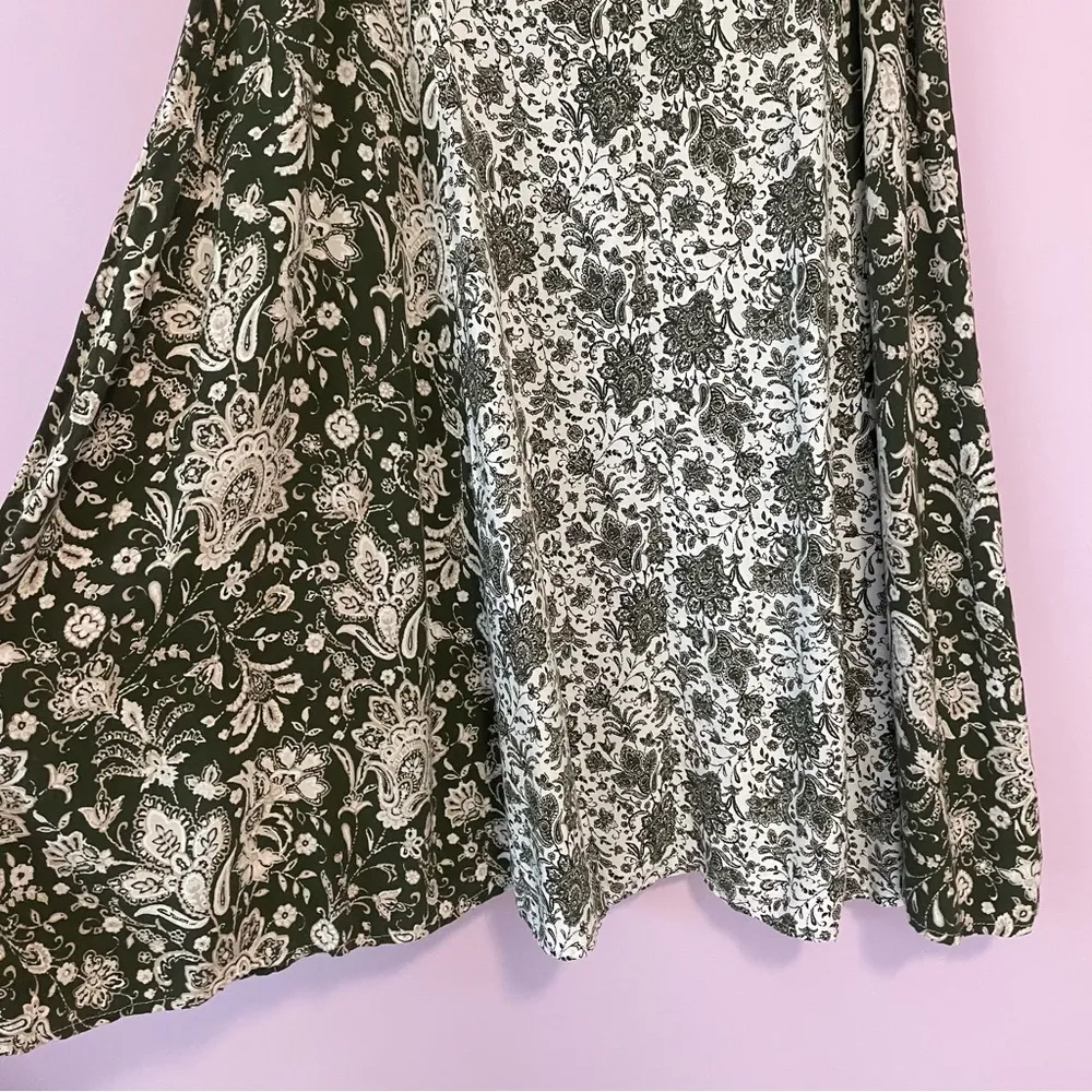 Torrid L Midi Sundress Green Boho Print Sleeveless V Neck - Image 3