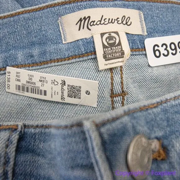 NEW Madewell Kick Out Crop Jeans in Carey Wash, 27‎ - Image 14