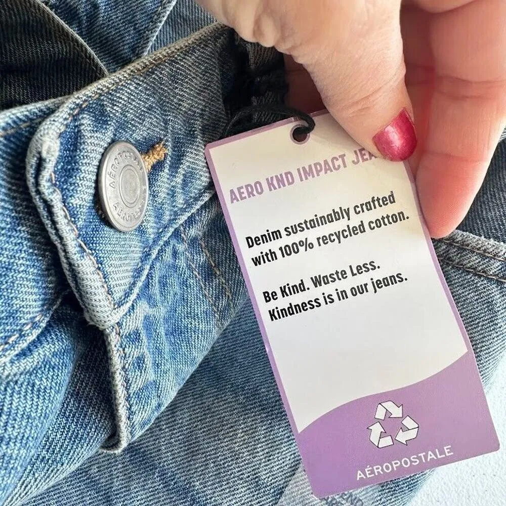 Aeropostale Womens Plus Size 16R Hi Rise Boyfriend Flare Leg Jeans 100% Cotton - Image 9
