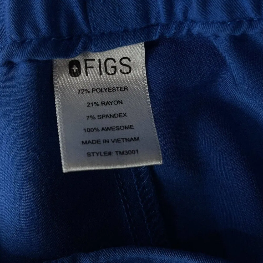 Figs Technical Collection Large Scrubs Pants Elastic Waist Pockets Straight Blue - Image 11