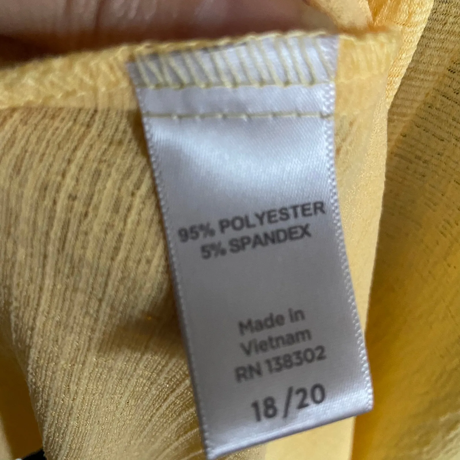 Avenue Womens Tank Top Size 18 20 Yellow Textured Smocked NEW‎ - Image 7