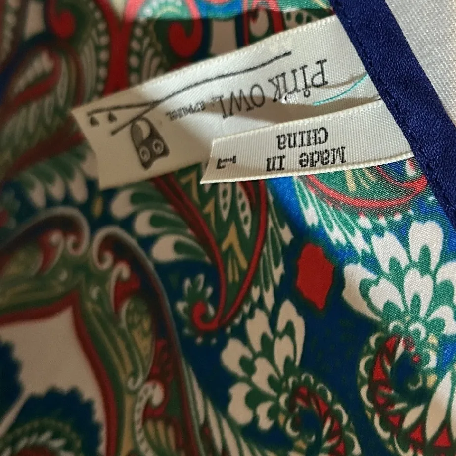 Pink Owl V-Neck 3/4 Sleeve Paisley‎ Print Top Colorful Bohemian Blouse - Image 3