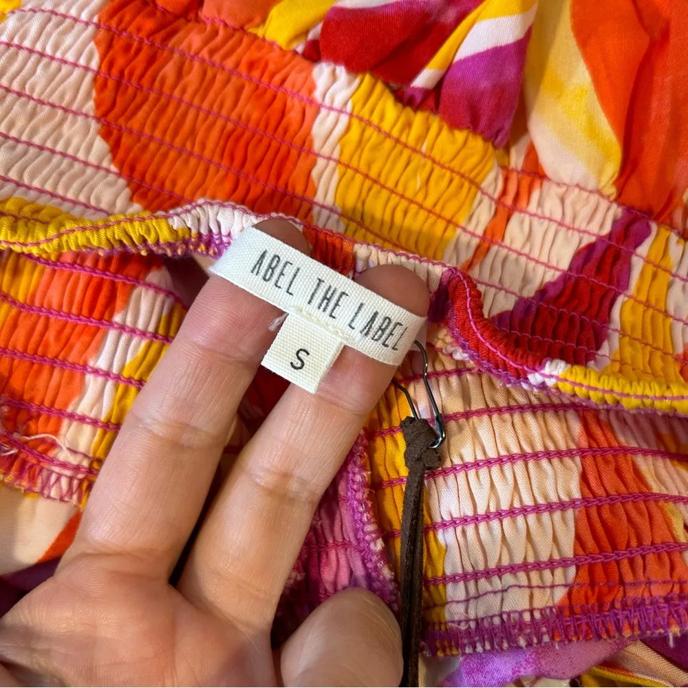 NWT Abel The Label Colorful Abstract Halter Maxi Dress Size Small - Image 9