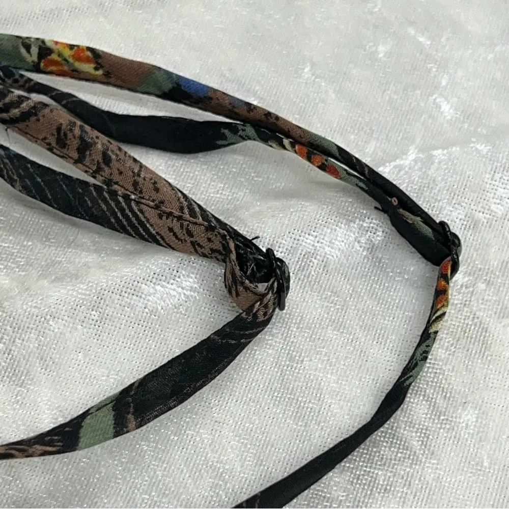 Free People brown & black floral patchwork tiered ruffle multi layer dress 6 nwt - Image 3