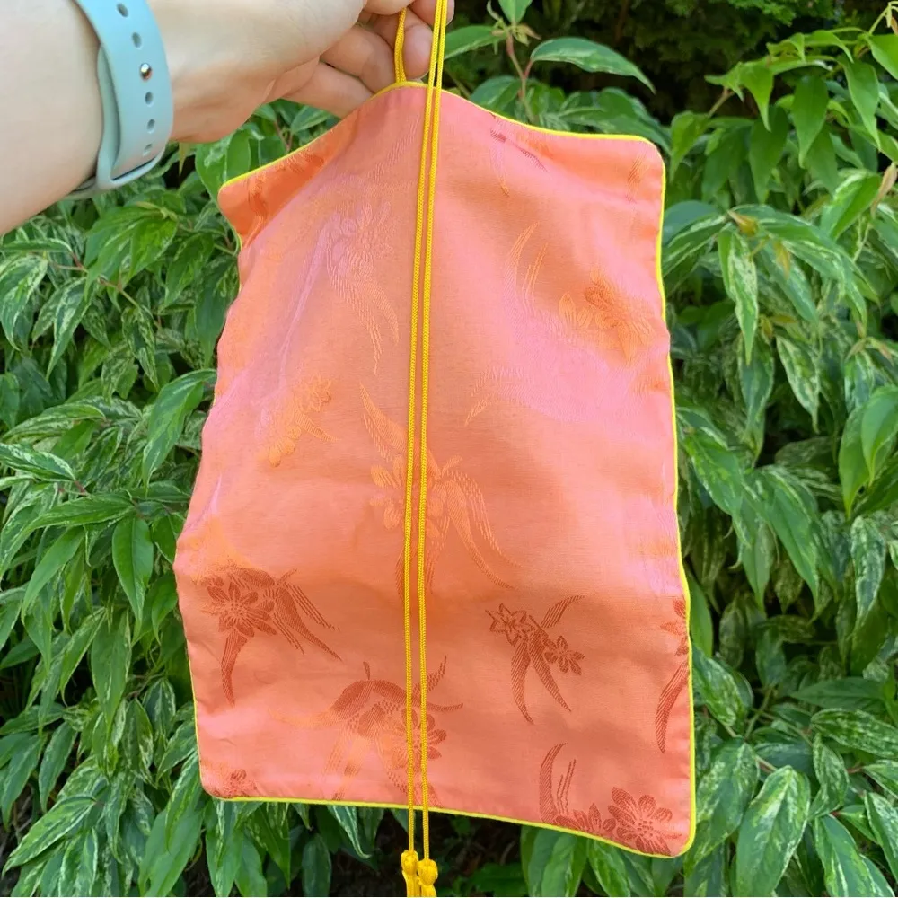 Coral Jewelry Roll | Silky/Satin Fabric | Travel Bag, Purse, Pouch, Asia Pink - Image 5