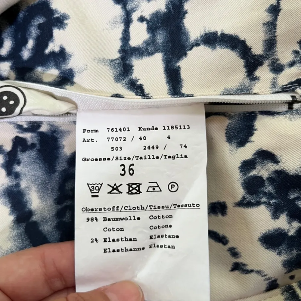 Bugatti Boho Chic Italian Crop Denim Bomber Jacket Navy Pockets Cotton, Size M White Size M - Image 12