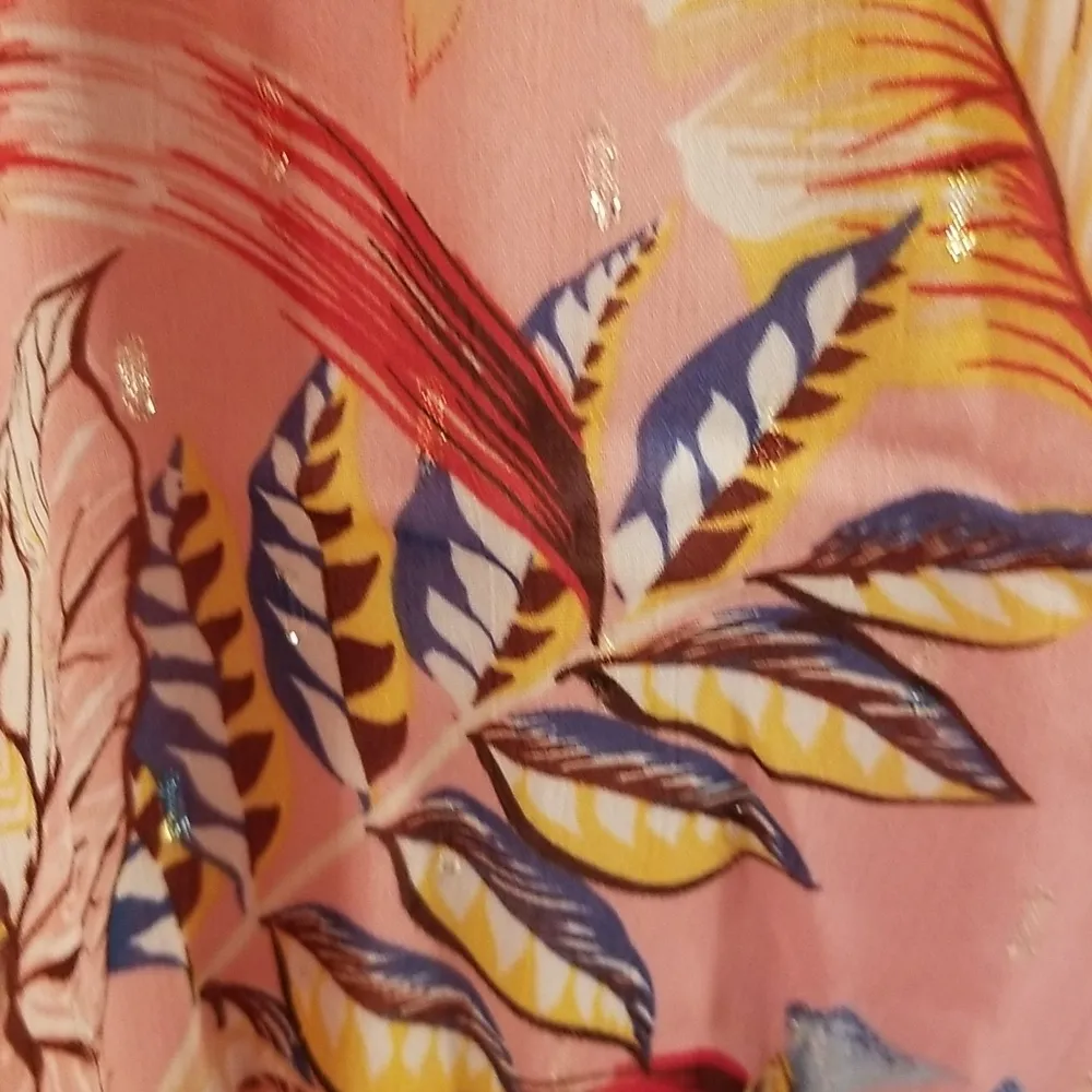 💕JOIE💕 Sleeveless Halter Blouse ~ Pink Floral Botanical Print ~ Small S NWT - Image 7