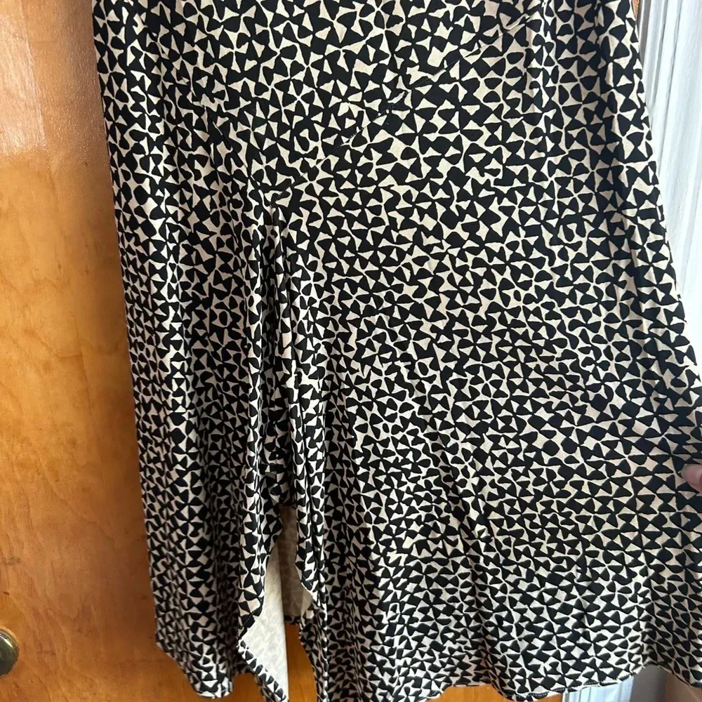 DIANE VON FURSTENBERG SILK GEOMETRIC DROP WAIST MIDI DRESS - Image 4