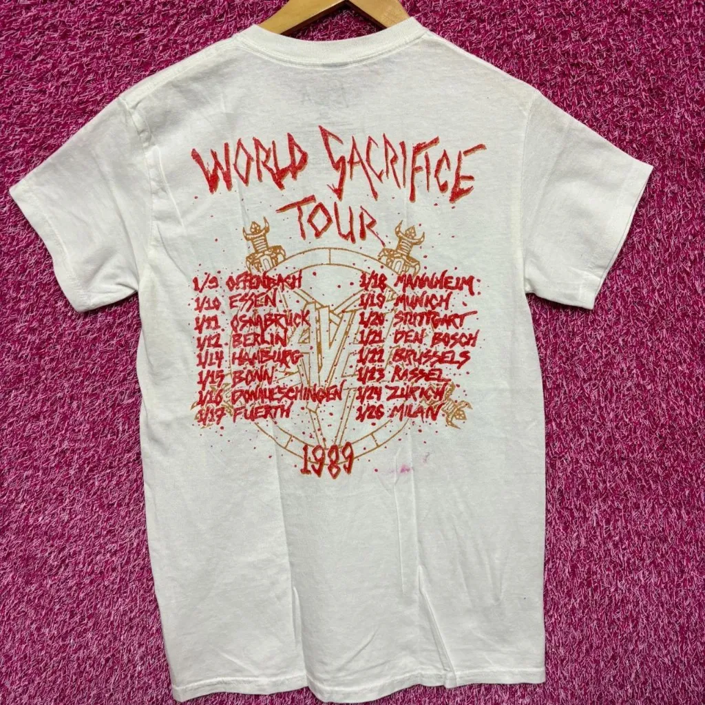 Slayer South of Heaven 1989 World Sacrifice Tour Heavy Metal Tee Small - Image 3