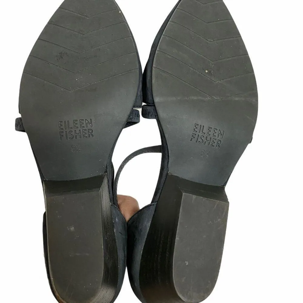 Eileen Fisher AshGray Poet Crisscross Strappy Pumped Shoes Women's 6.5 Heeled - Image 4
