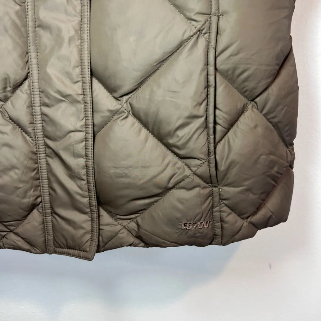 Eddie Bauer Goose Down Quilted Puffer Vest Jacket Brown Zip Pockets Womens Small - Image 5