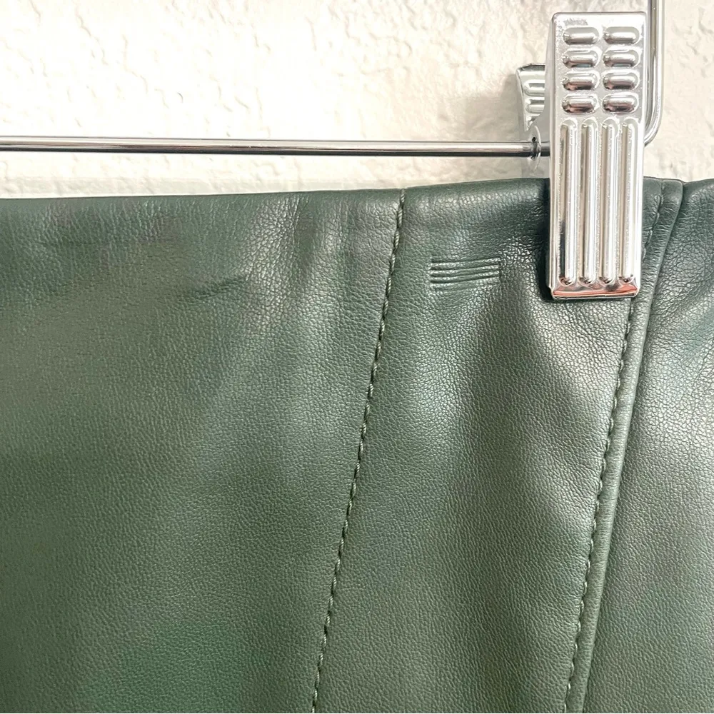 NWT Ann Taylor Womens Skirt Olive Green Faux Leather Wrap Pencil Size 10 - Image 8