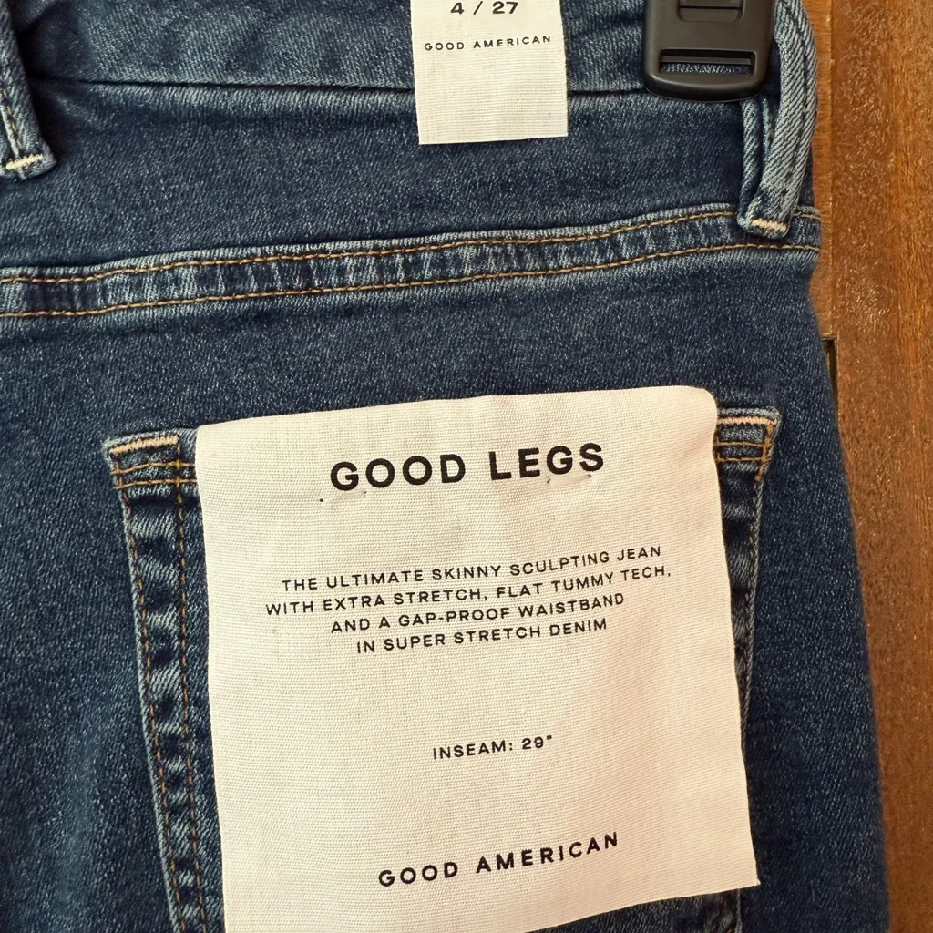 Good American Good Legs Mid-Rise Skinny Leg Tummy Tech Organic Cotton GL873T - Image 5