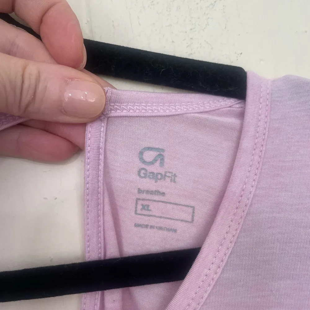 Gap Fit Long Sleeve Drapey Activewear Top Crossover Back Primrose Pink ~ Size XL - Image 8