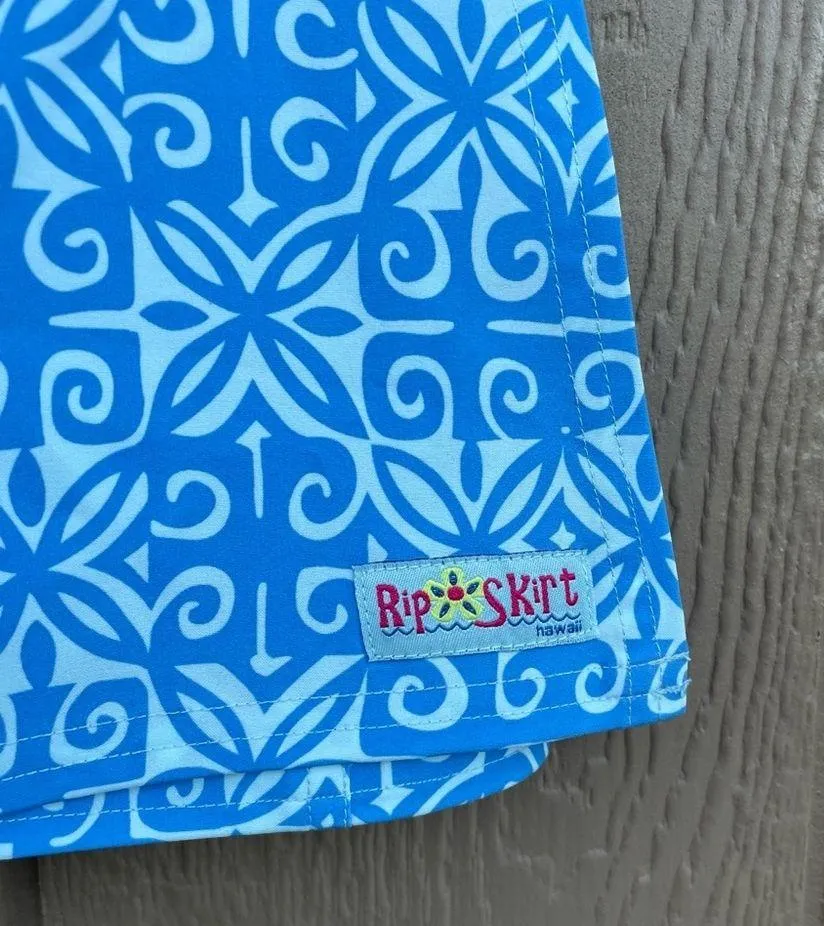 NWT Rip Skirt Hawaii Womens Skirt Blue White Ulupua Wrap Beach XS - Image 5