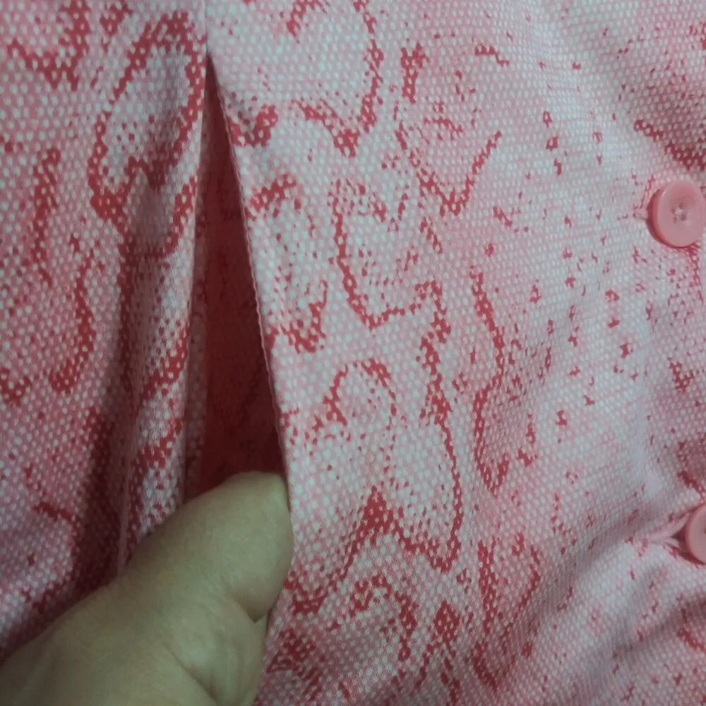 Dialogue Pink Snake Print Chic Jacket Spring Animal Print Size 10 - Image 5