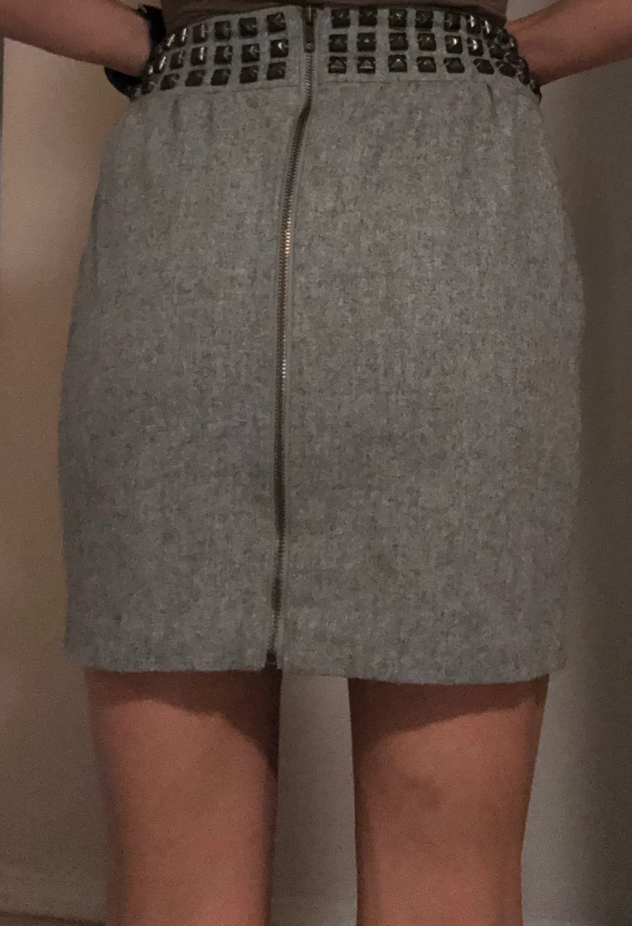 Studded Wool Skirt - Image 2