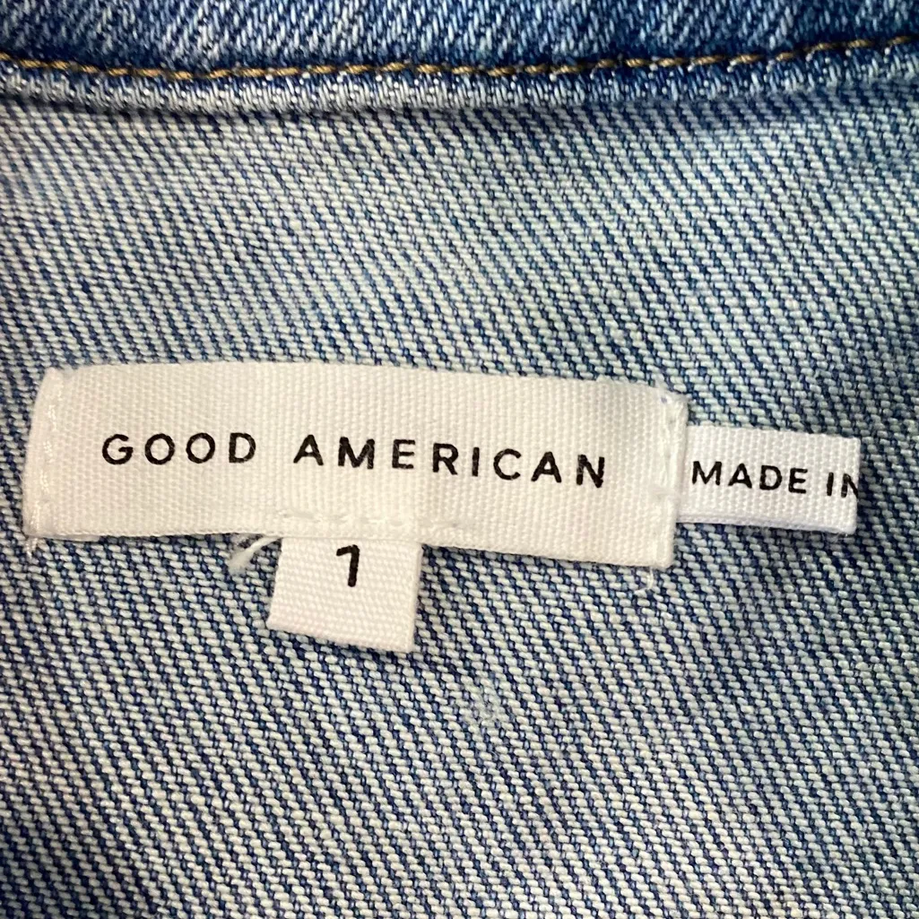 GOOD AMERICAN Fit For Success Stretch Denim Jumpsuit NEW Size 1/ Extra Small - Image 5