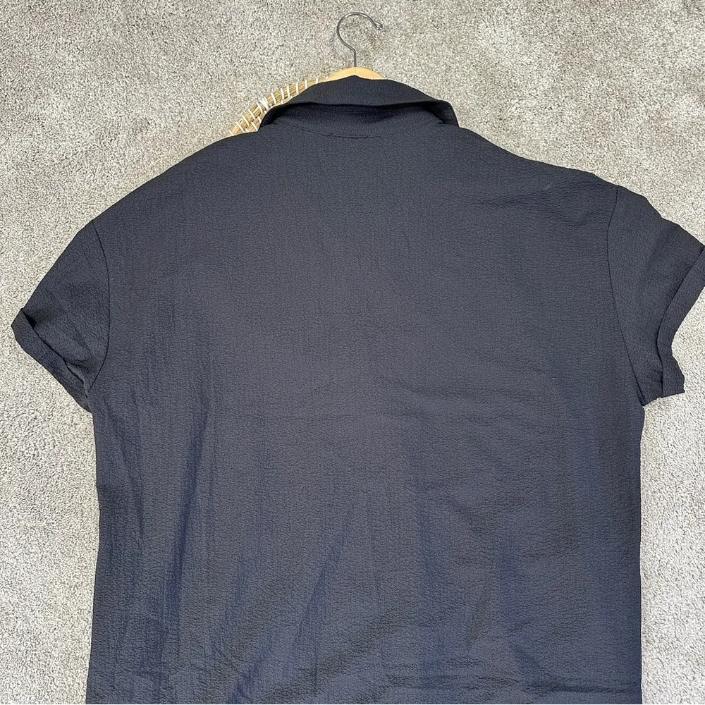 Show Me Your Mumu Buoy Button Down Shirt Midi Dress Shortsleeve in Black XL - Image 9