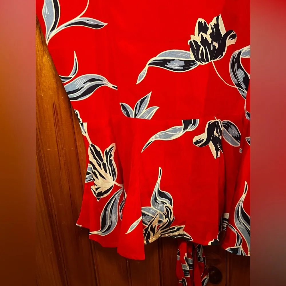 Yumi Kim Love Struck Cold Shoulder Floral Blouse Size M Silk - Image 7