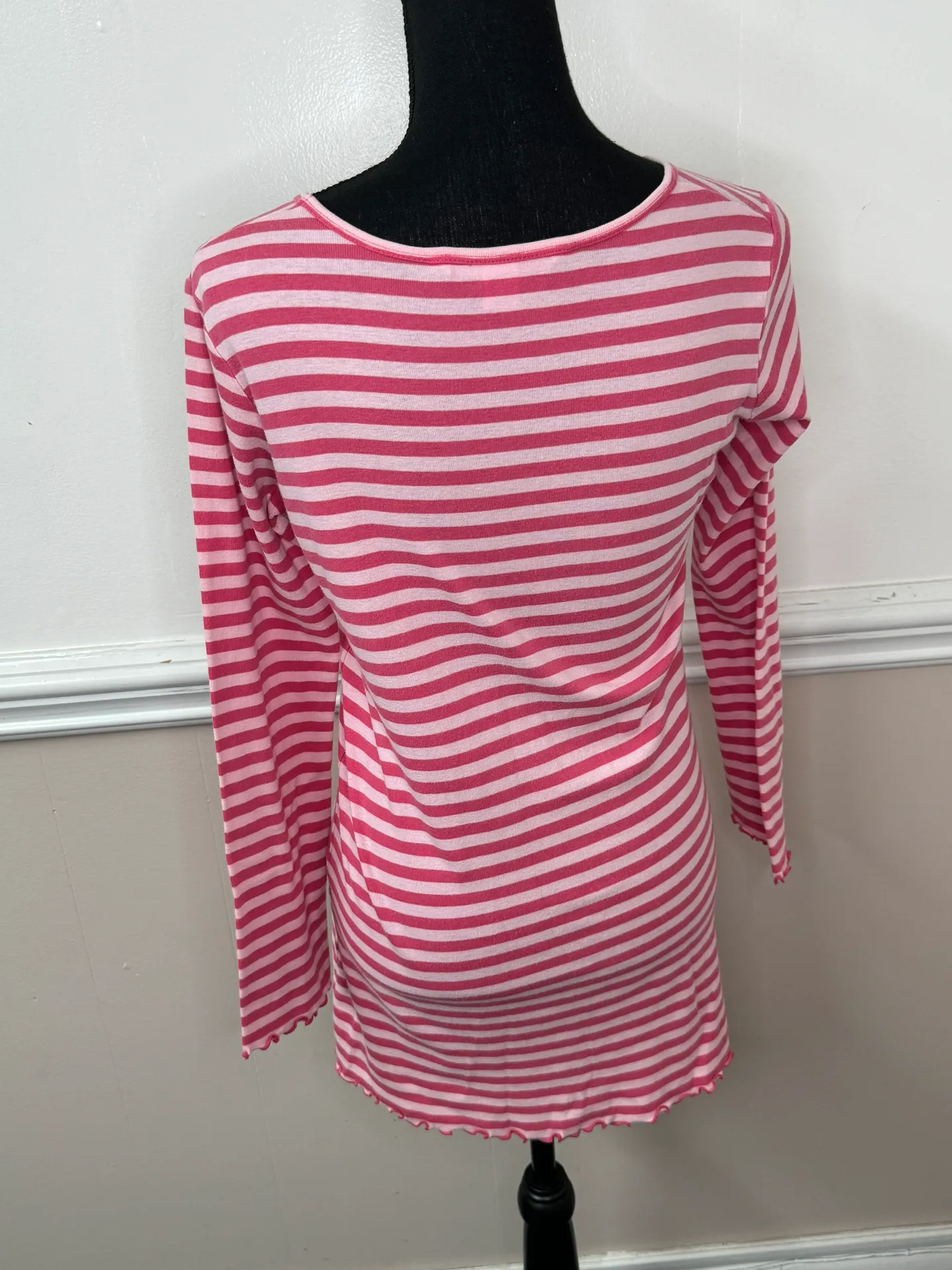 Victoria's Secret  Stripe Long Sleeve T-Shirt Dress Size Small - Image 4
