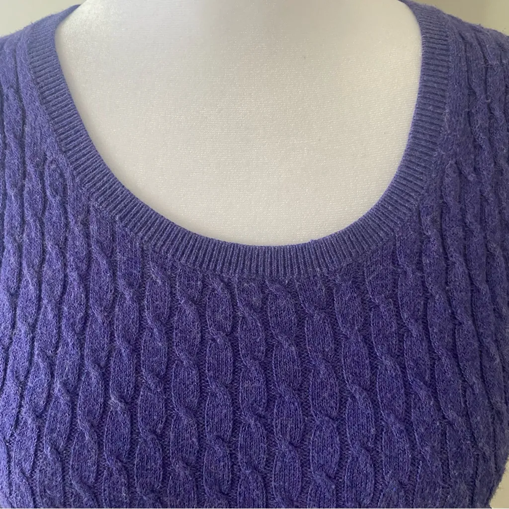 Banana Republic  Purple Cable Knit Wool-Blend Pullover Vest Size XS - Image 5
