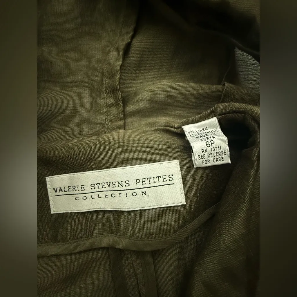 Valerie Stevens Olive Utility Jacket w zipper size 6 - Image 7