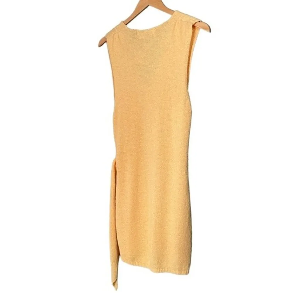 NWT Free People Faux Wrap Mini Sweater Dress Peach Sunrise Womens Size Large NEW - Image 9