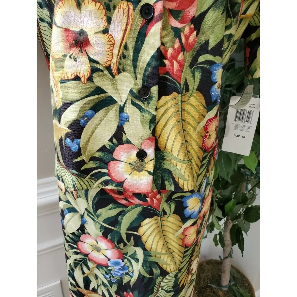 Citi Dress Women's Floral Cotton Single Breasted Blazer & Maxi 2 Piece Suit 18 - Image 4