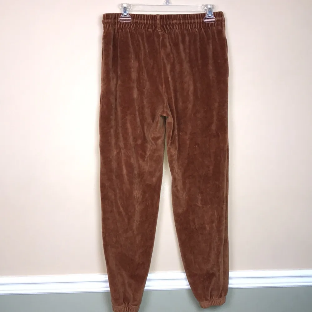 Aritzia Tna Women’s Athleisure Velour Brown Drawstring Waist Jogger Pants Size M - Image 6