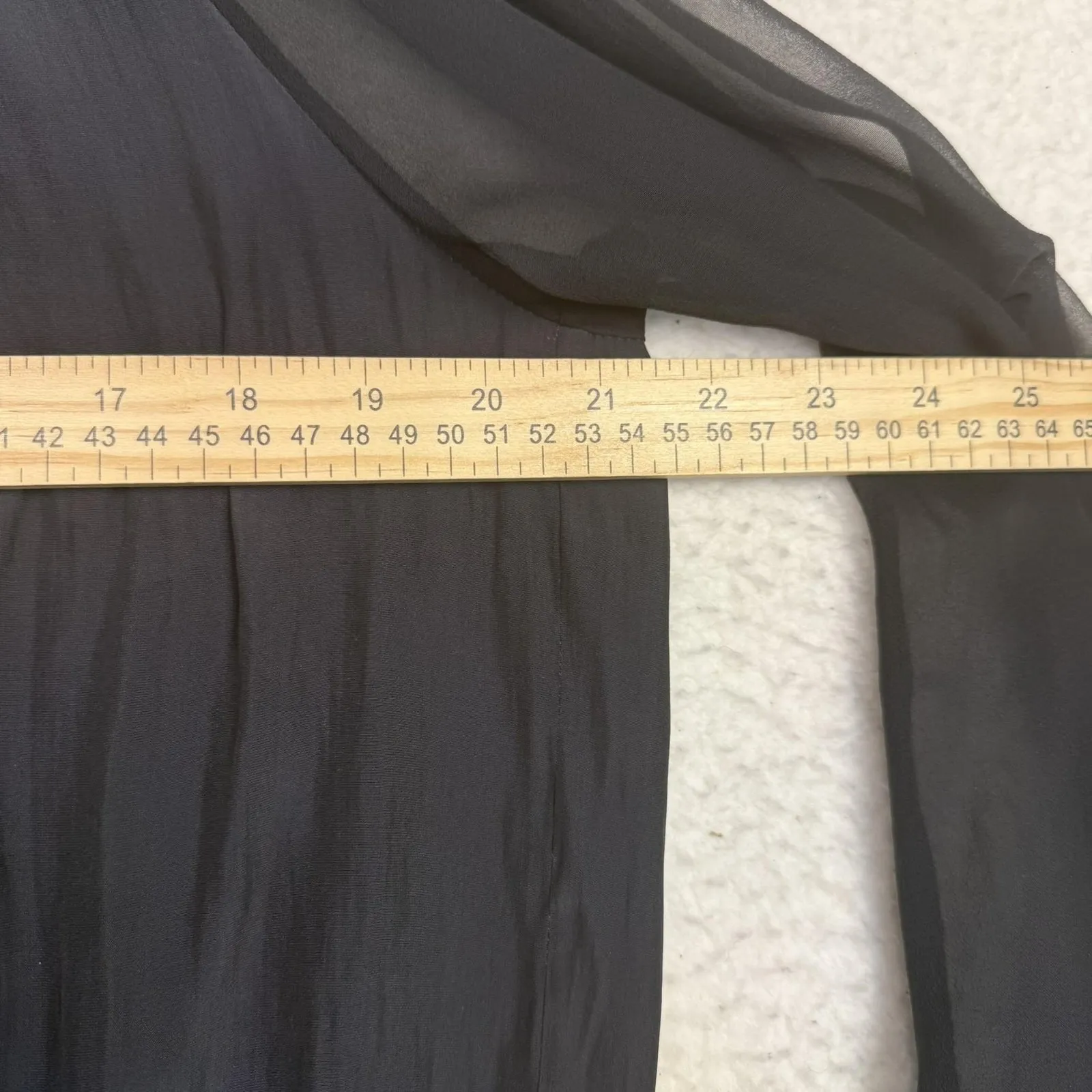 Ramy Brook Ginger Top Womens Large Pleated Sheer Long Sleeve Silk Detail Blouse - Image 6