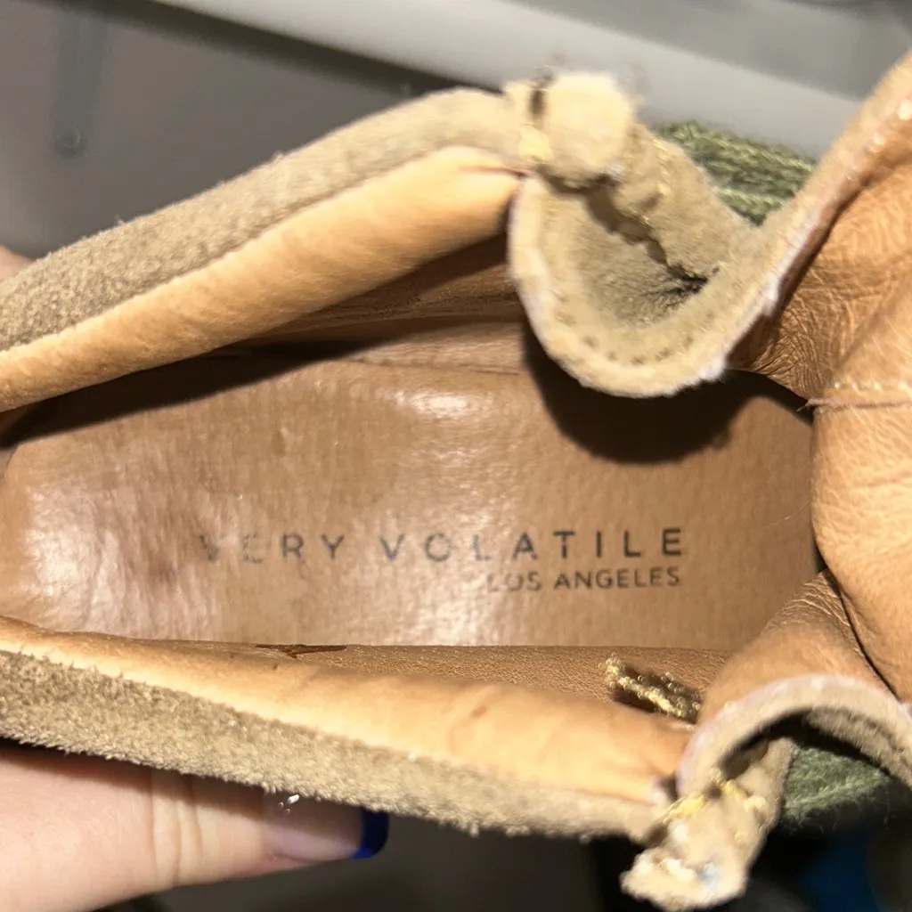 Very Volatile Moby Olive Suede Wedge Boots - Image 4